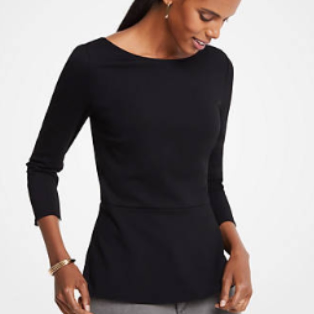 Ann Taylor Peplum Top EUC